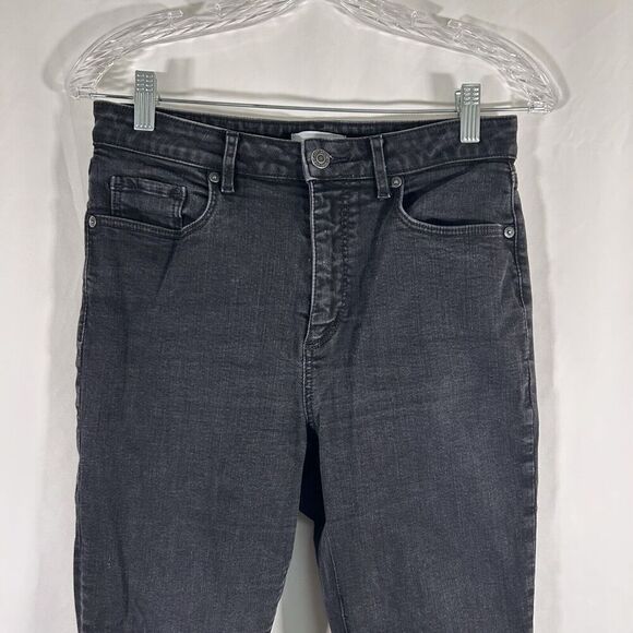 LOFT Jeans Women's 6 Black Denim Curvy Skinny High Rise Cotton Blend Pockets - Picture 2 of 10